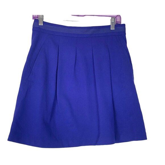 NWT THEORY Women Nolette Pleated Skirt Sz 4 Purple Office Career Casual 55-17 - Picture 2 of 9